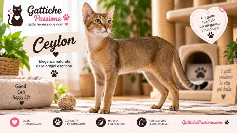 Gatto Ceylon dal mantello corto e uniforme color bruno dorato