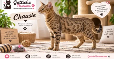 Gatto Chausie dal corpo slanciato e dal mantello tabby maculato