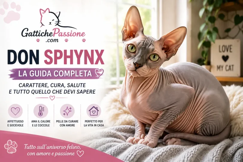 Don Sphynx: caratteristiche, carattere, cura e salute