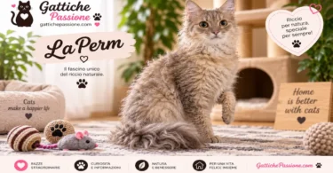 Gatto LaPerm dal caratteristico pelo riccio e morbido