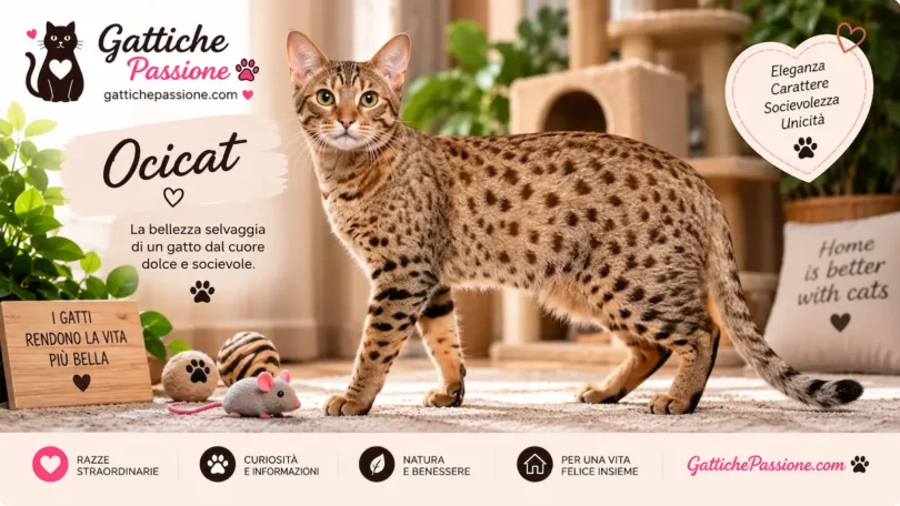 Gatto Ocicat dal mantello maculato, storia e origini della razza